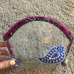 Vera Bradley clear cosmetics bag.